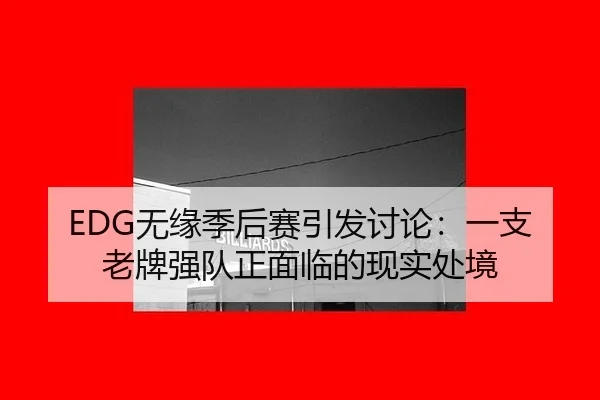 EDG无缘季后赛引发讨论：一支老牌强队正面临的现实处境